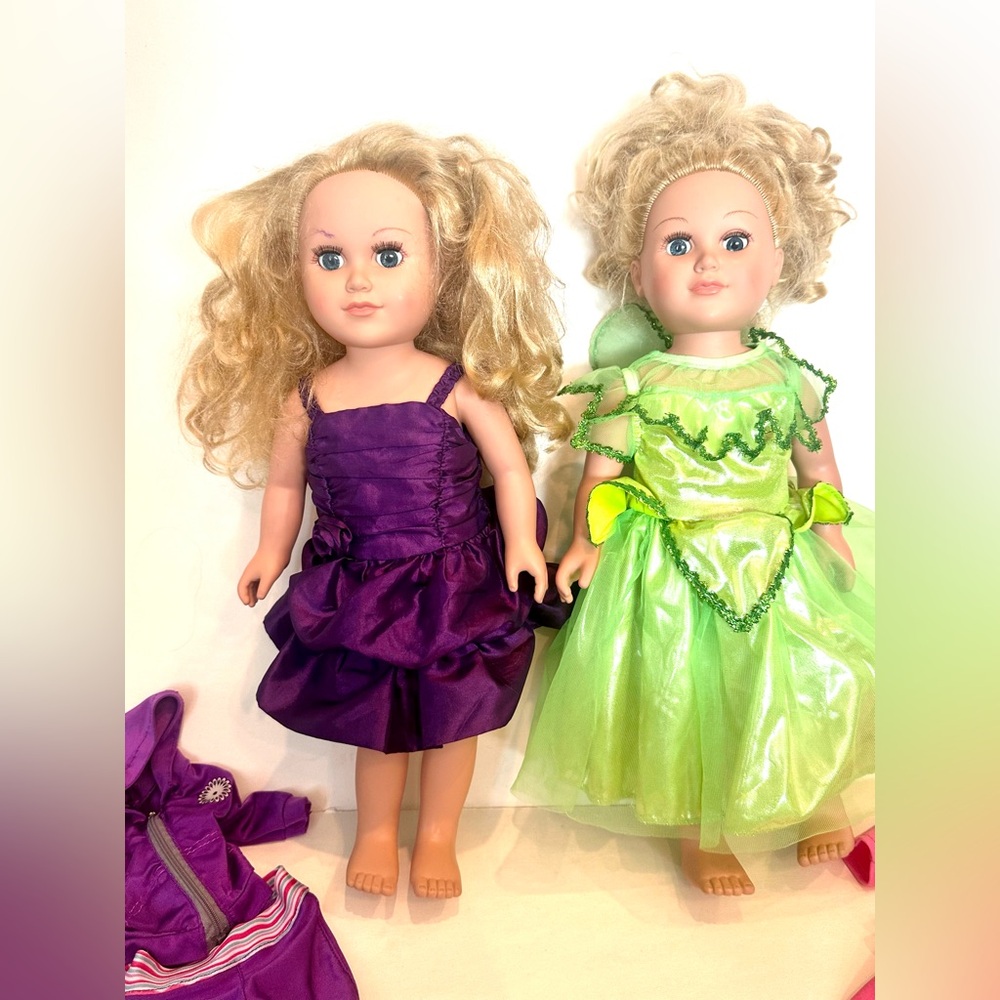 American Girl Cititoy 2013 18" Blonde Hair Blue Eyes Dolls (2) with Clothes - Picture 4 of 9